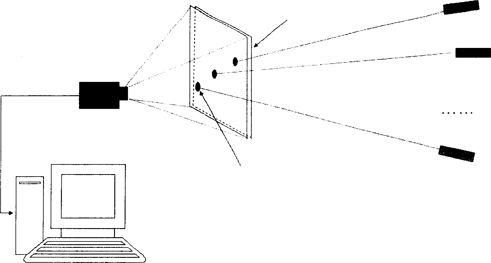 Multi-point displacement/deflection detection and monitoring device and method