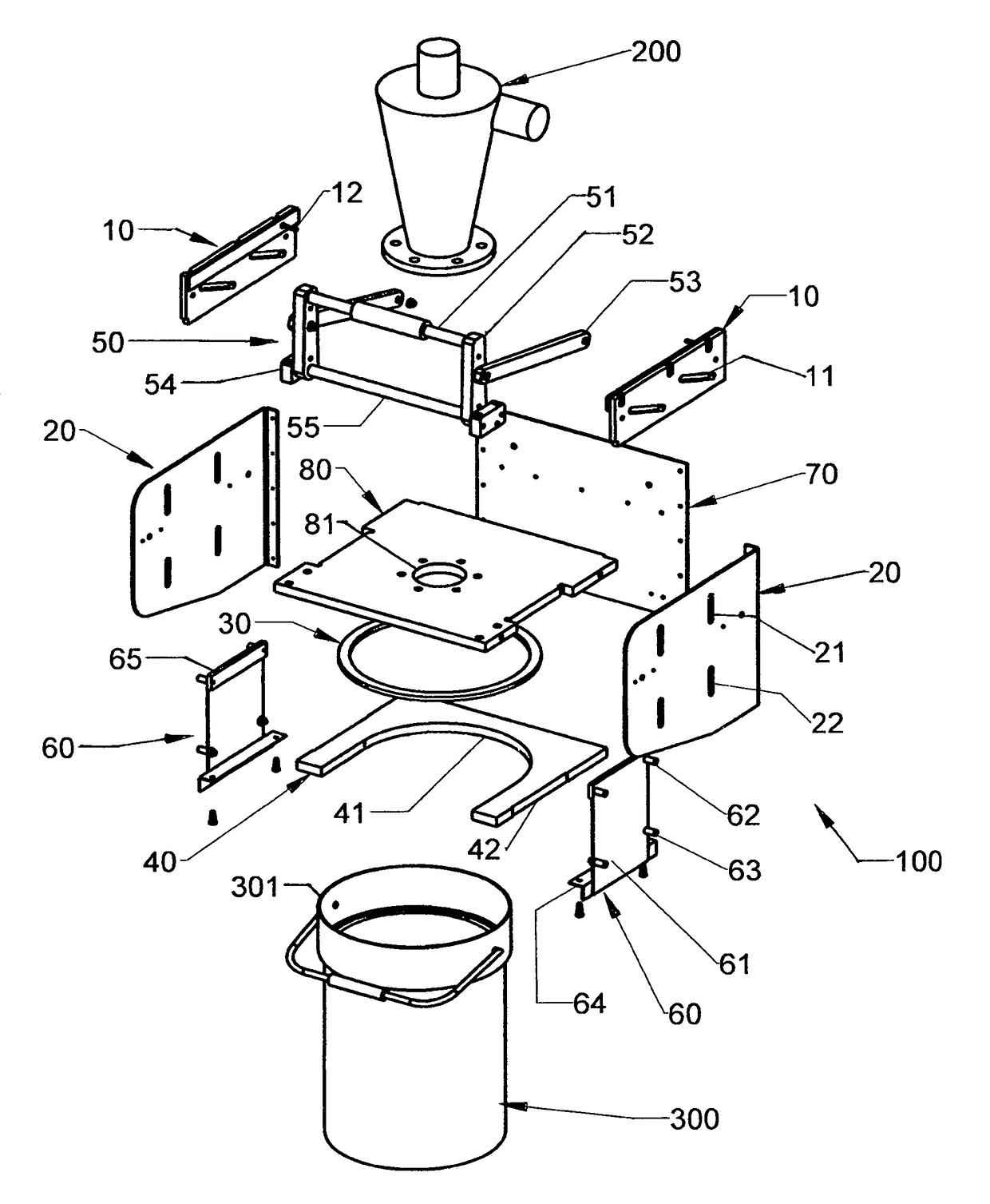 Loading apparatus for dust collection containers