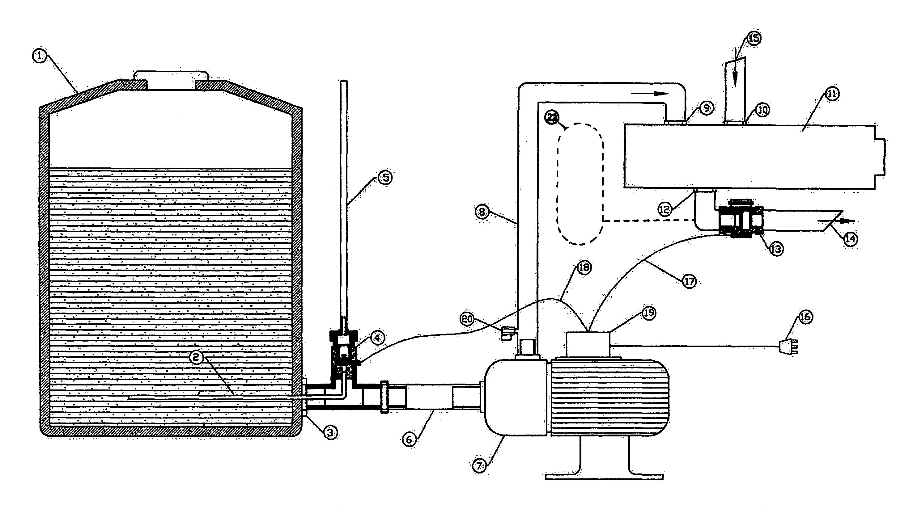 Auxiliary tank and mains water supply system