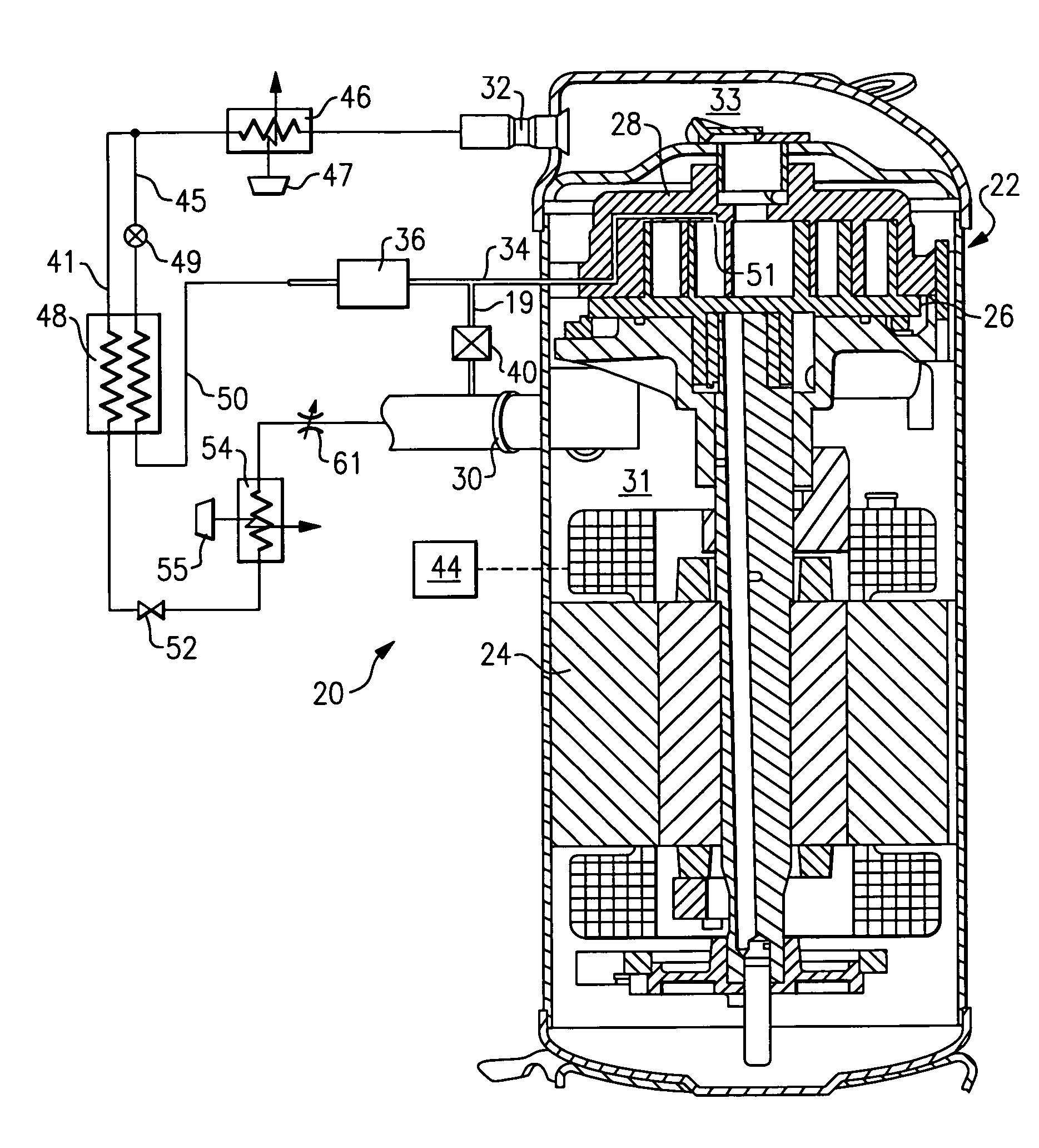 Refrigerant system with multi-speed scroll compressor and economizer circuit