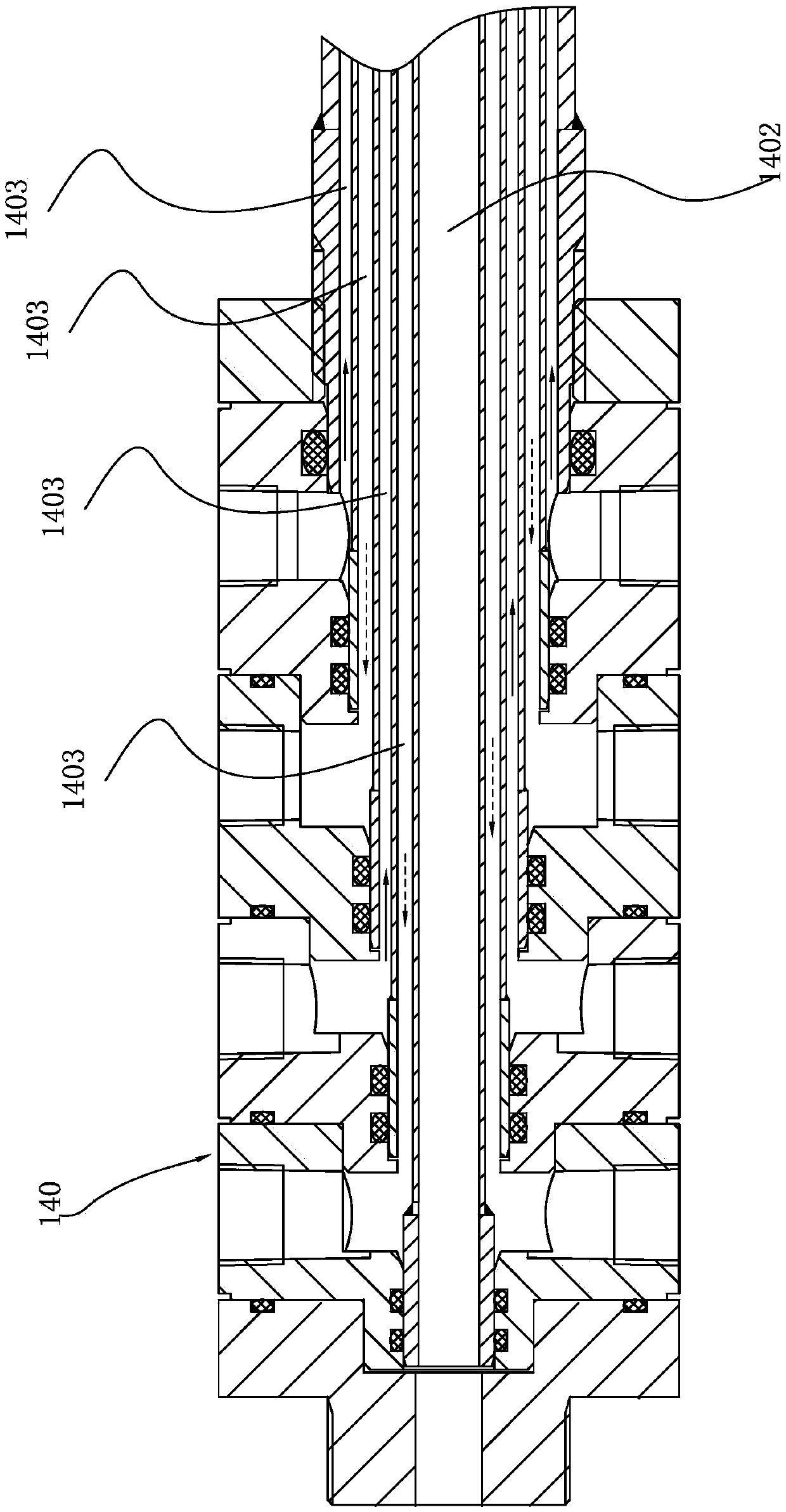 Cooling system for plastic corrugated pipe equipment