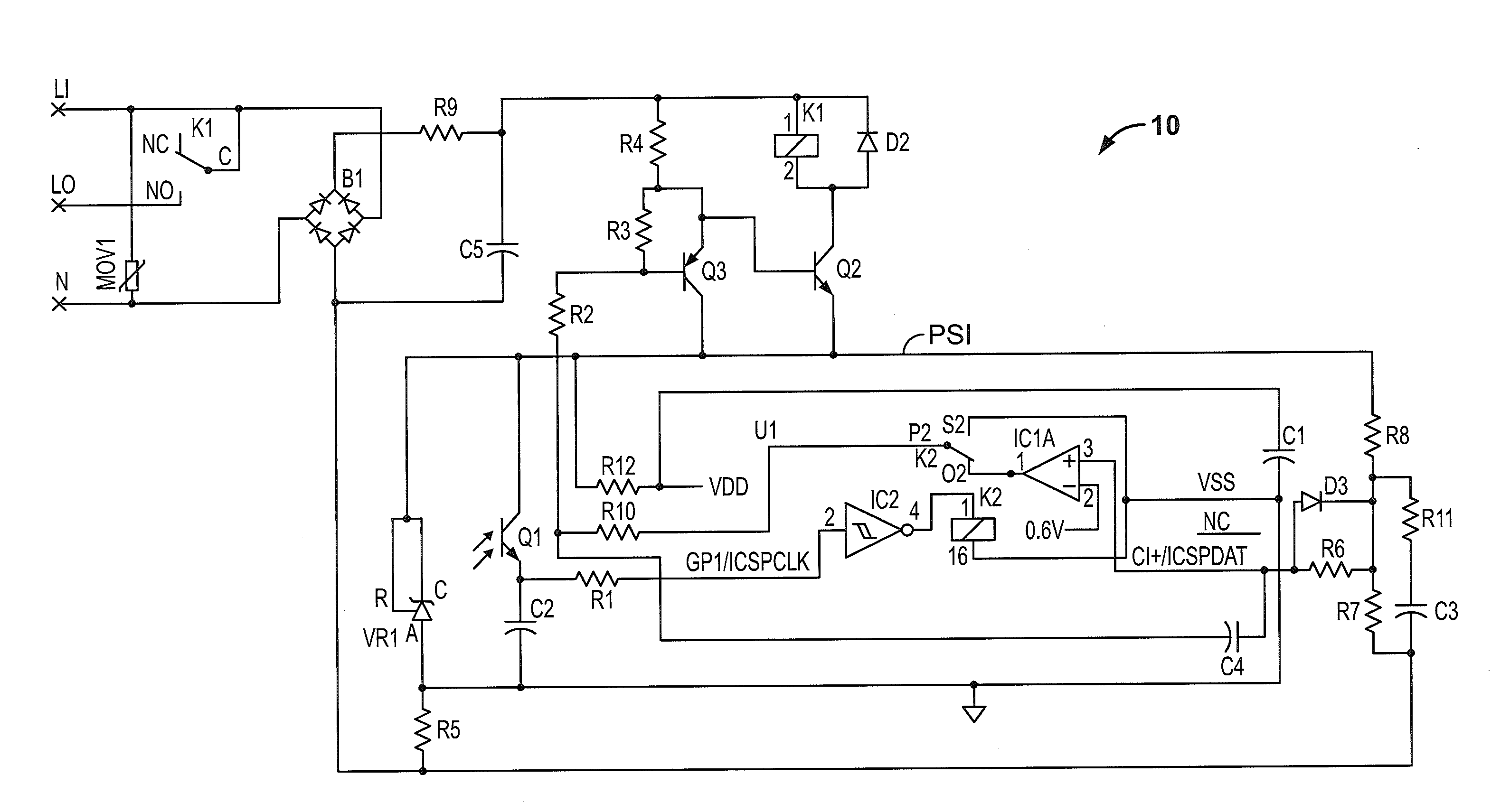 Photosensor circuits including a regulated power supply