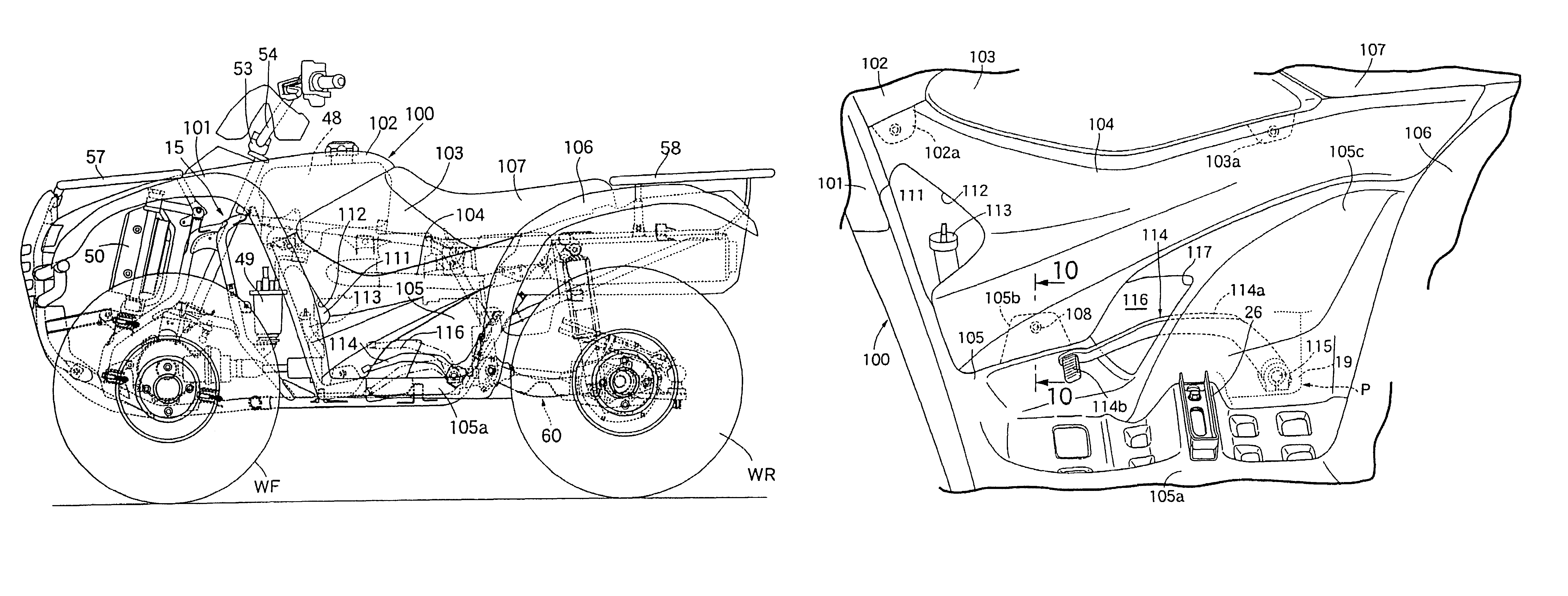 Cover structure for buggy vehicle