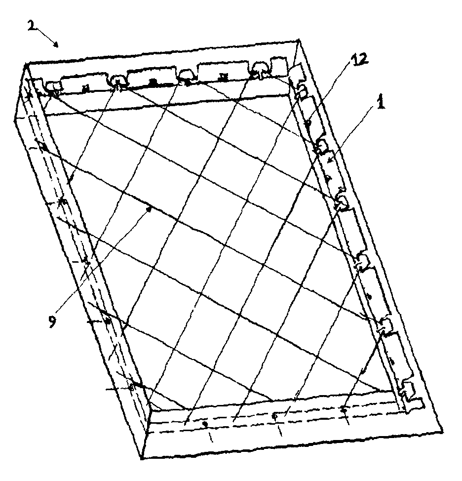 Device with protection net and assembly procedure suitable as barrier for all kinds of openings