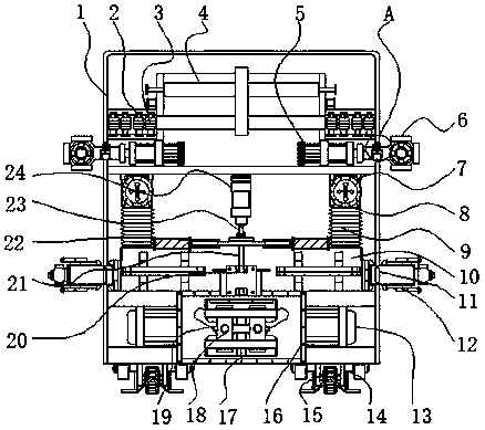 High-pressure blowing type runway cleaning device for airport maintenance