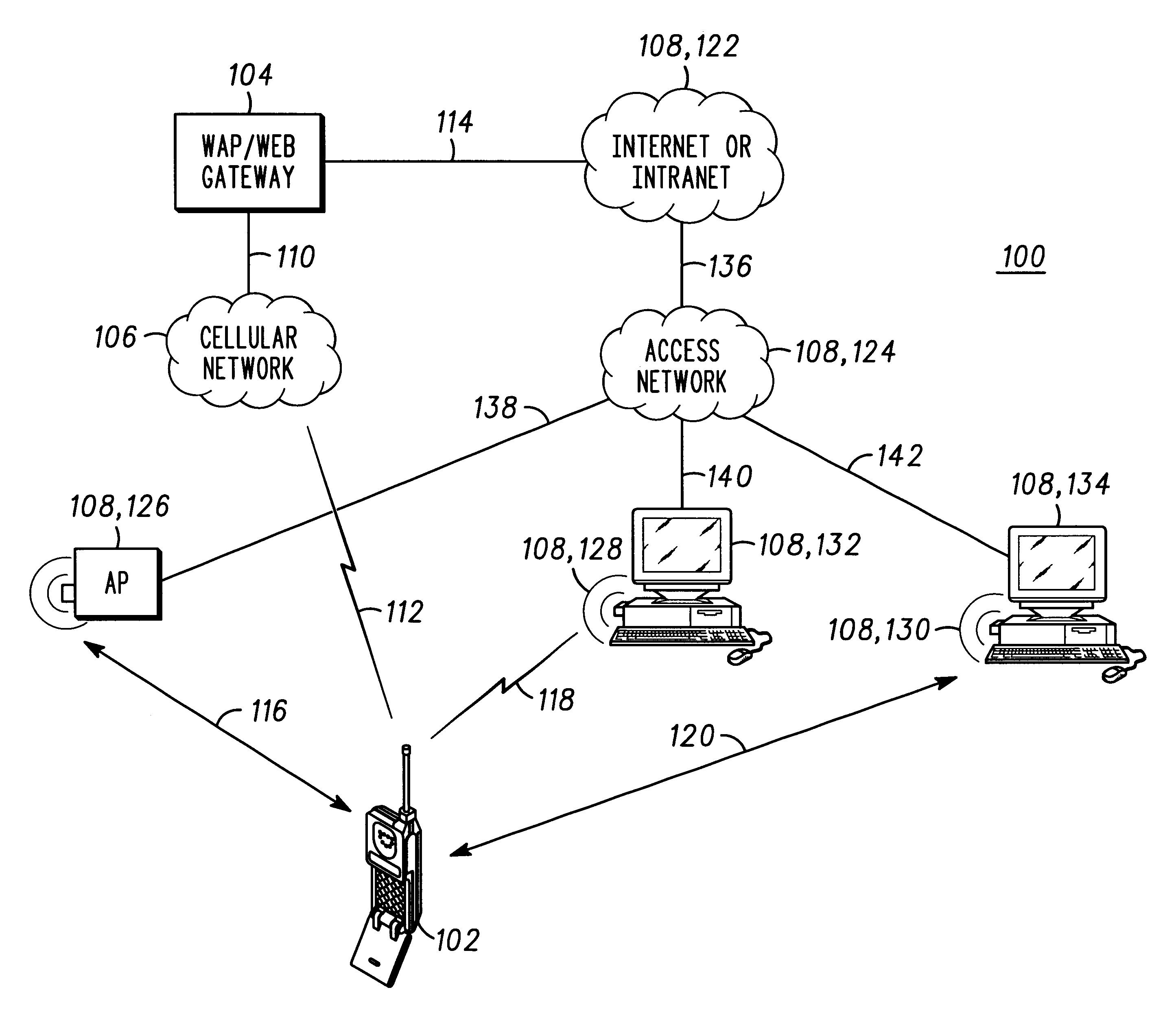 Method and apparatus for splitting control and media content from a cellular network connection