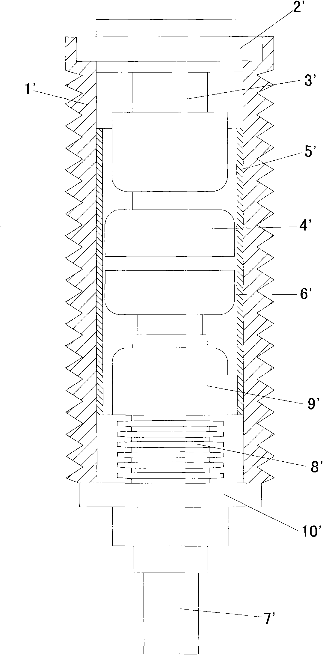 Three-station vacuum arc extinguish chamber for isolated grounding