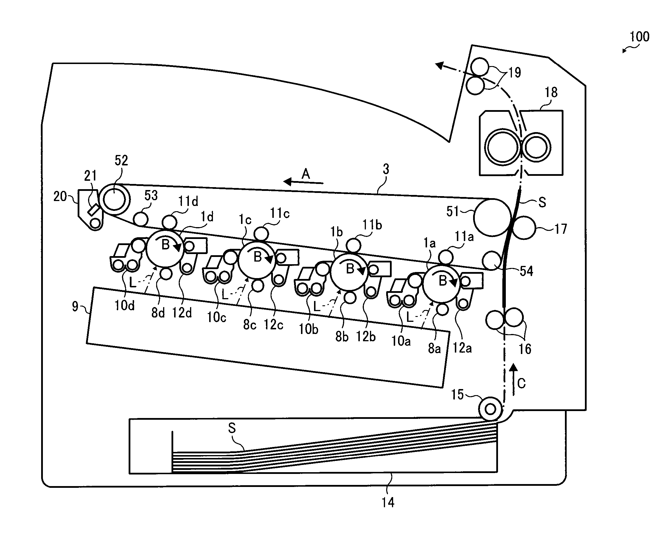 Belt positioning system, multi-roller assembly and image forming apparatus employing same