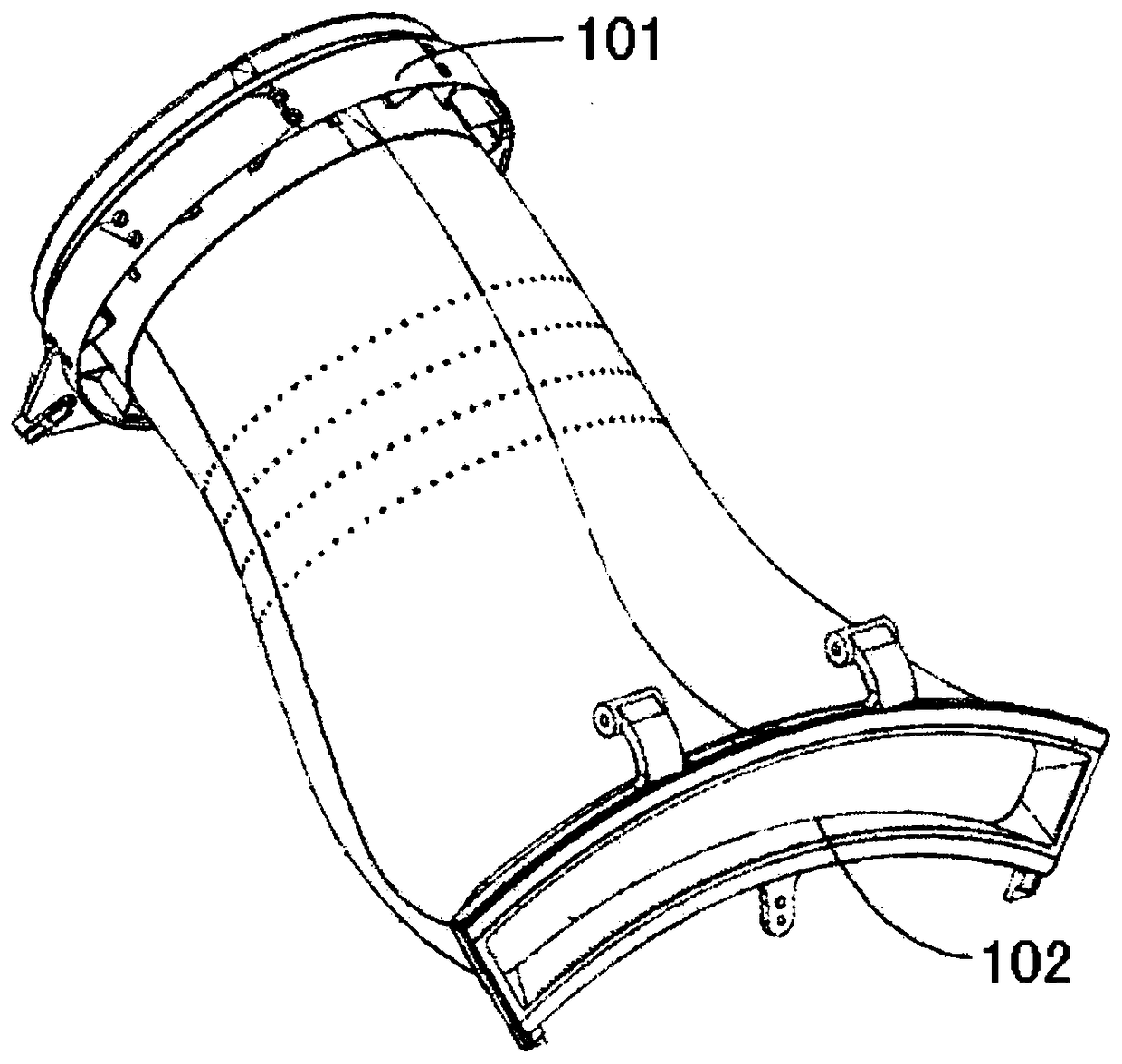 Gas turbine transition section structure and gas turbine