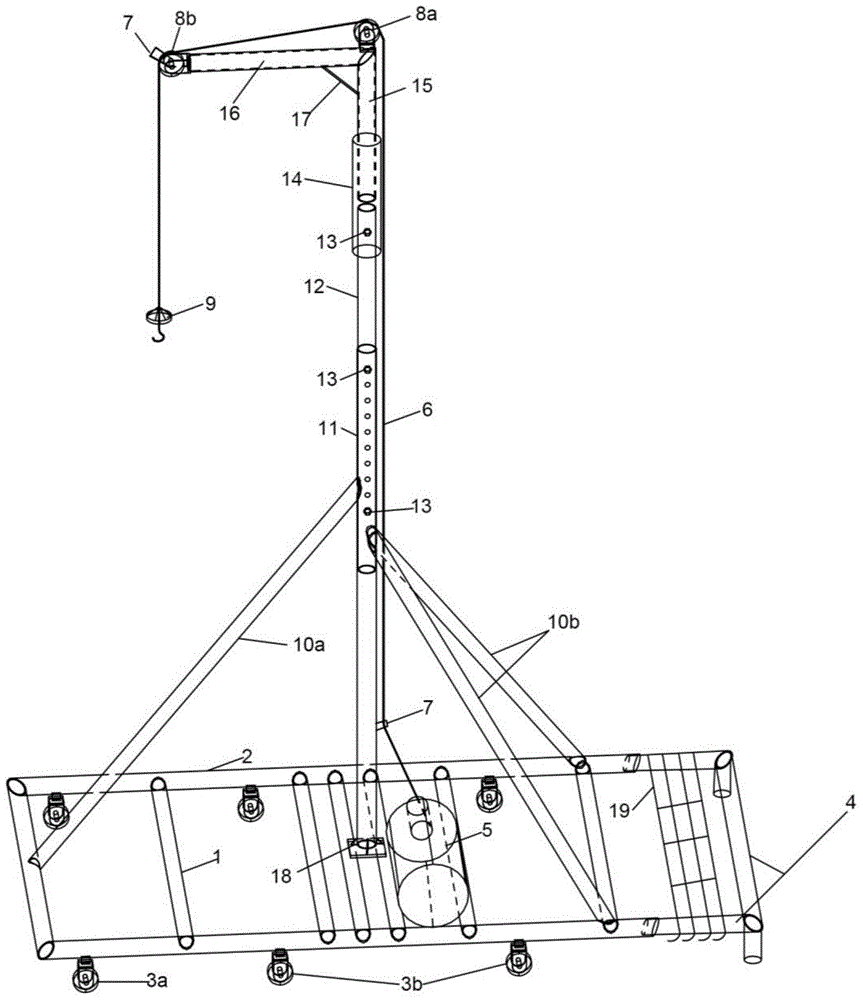 Vertical transport device for construction material between building block layers