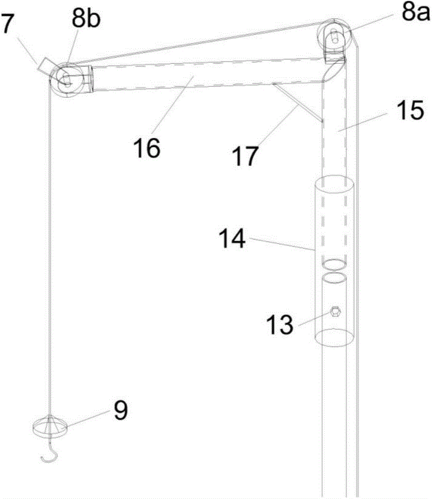 Vertical transport device for construction material between building block layers