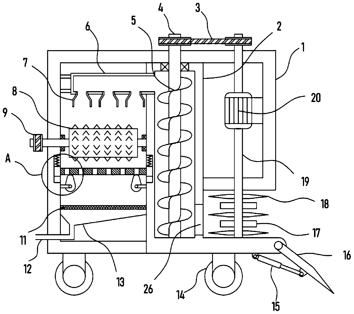 Municipal environmental sanitation road ice and snow clearing device