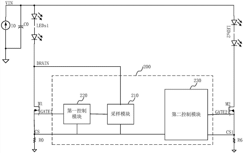 Controller, control chip and control method of double-LED drive system