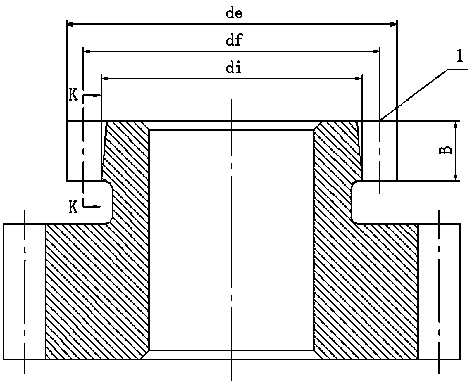 Slotting cutter of inverse-tapered spline straight gear and designing method of slotting cutter