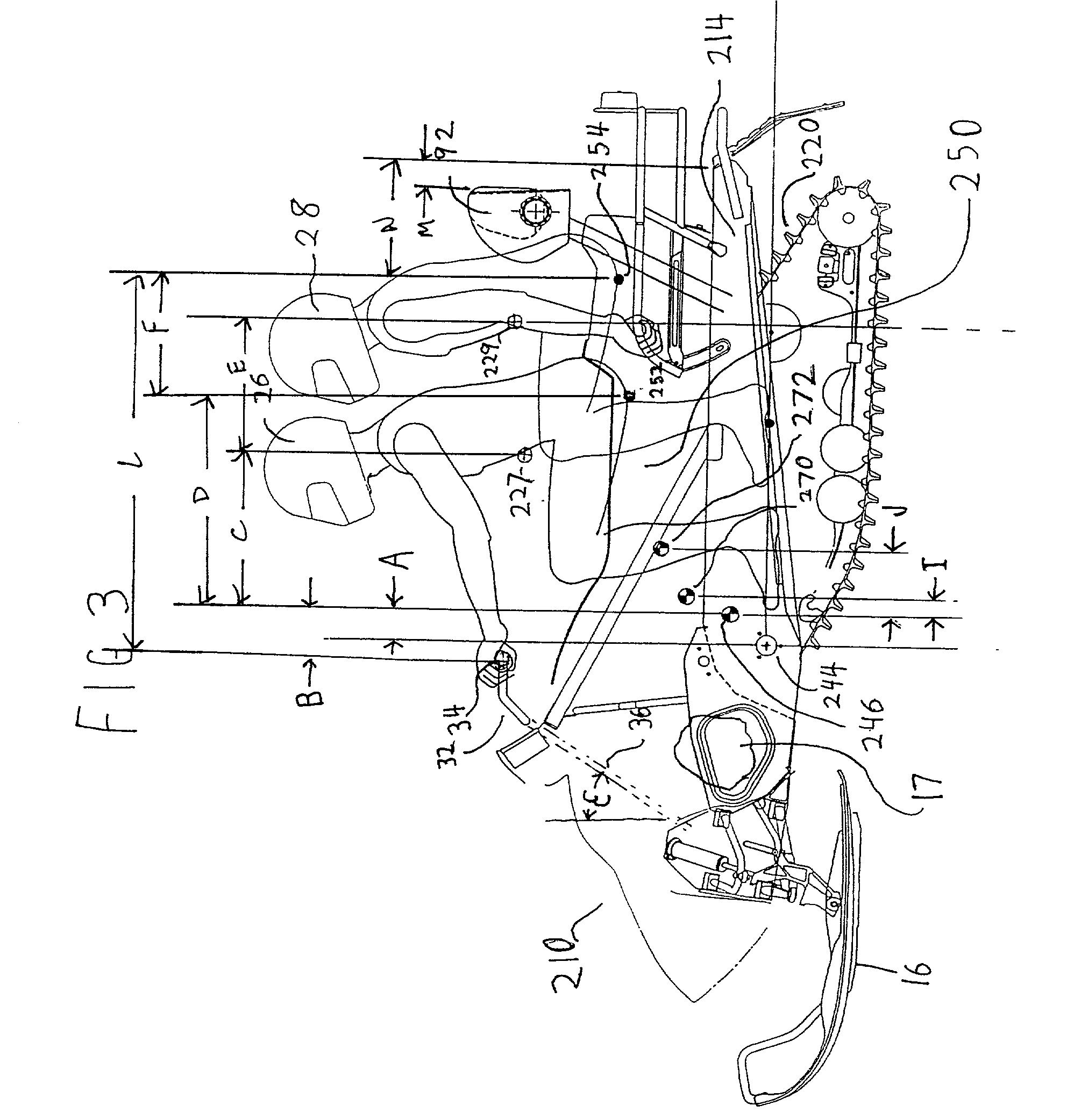 Snowmobile rider positioning