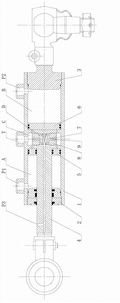 Hydraulic centering cylinder with mechanical lockup function