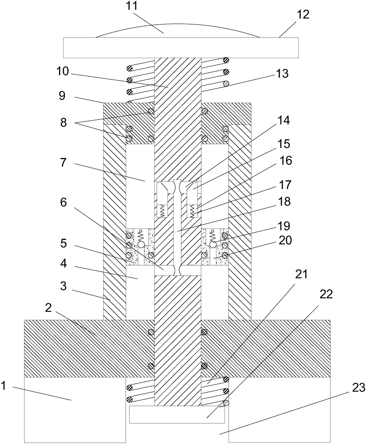 A slow rebound hydraulic limit buffer device for elevators