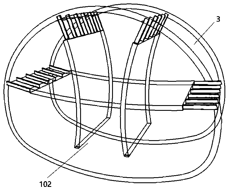 Split self-propelled construction method adopted in large-span subway tunnel second-liner arch apex