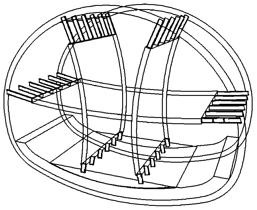 Split self-propelled construction method adopted in large-span subway tunnel second-liner arch apex