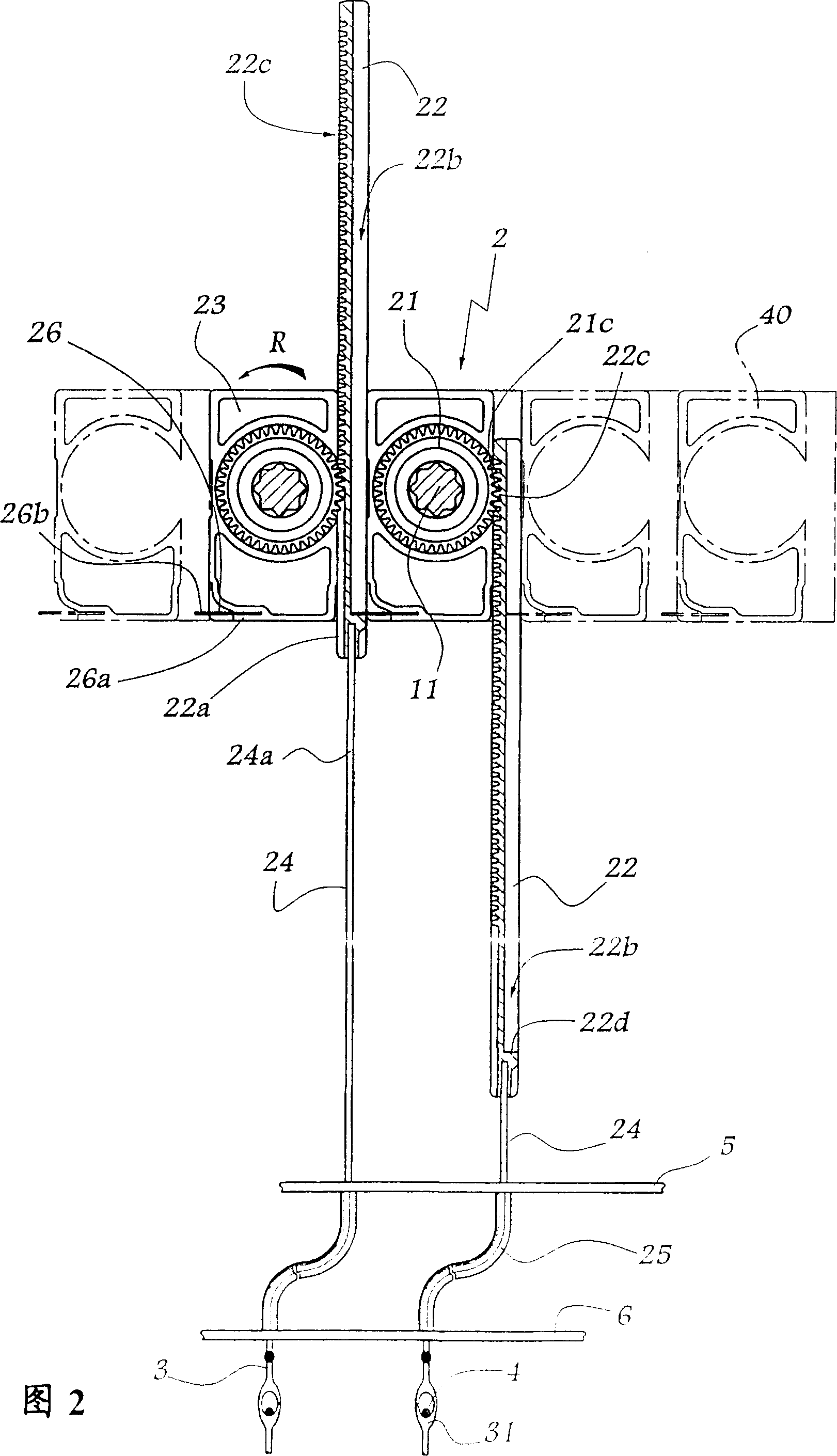 Device for forming shed in weaving loom of jacquard type