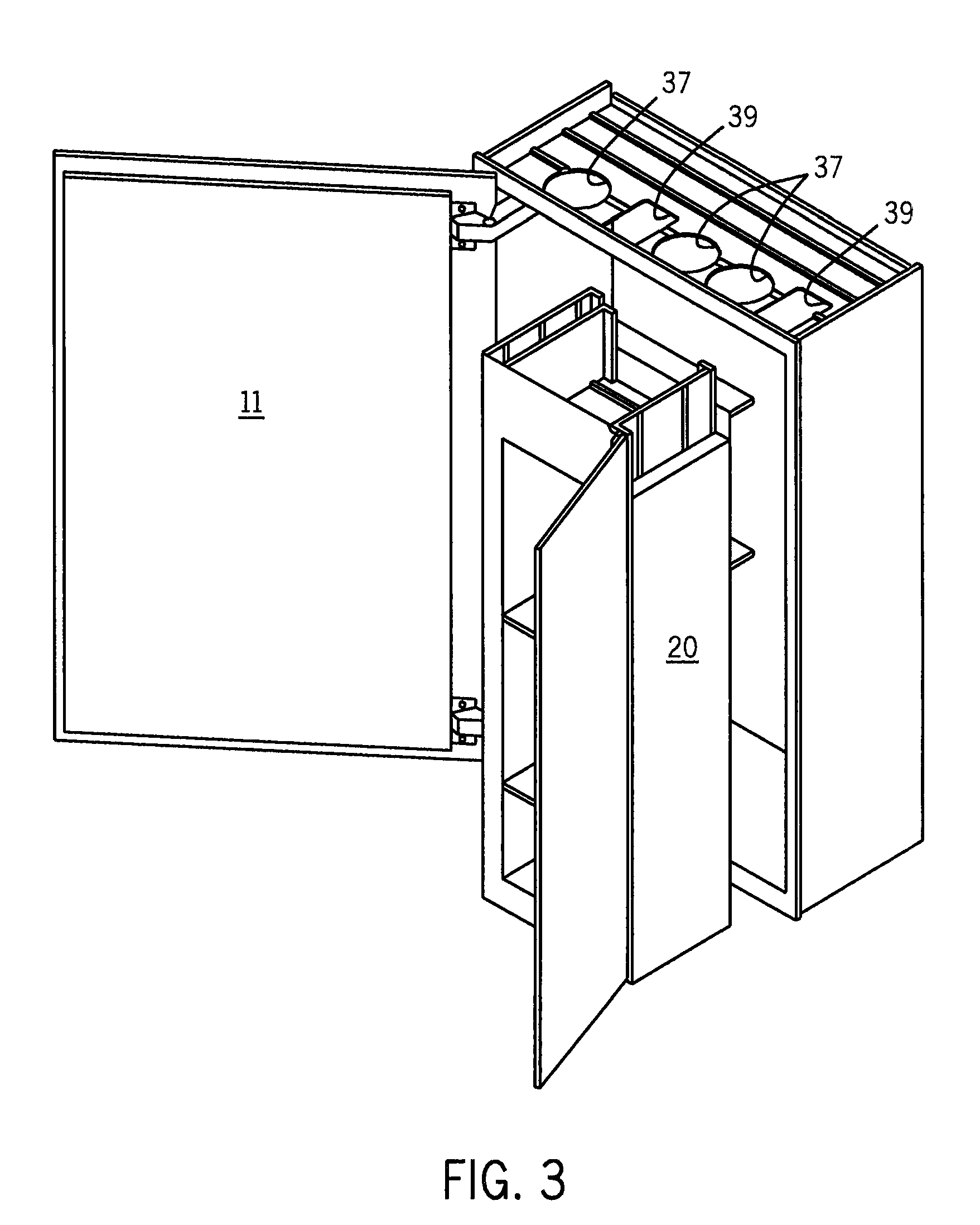 Medicine cabinet with cold storage region