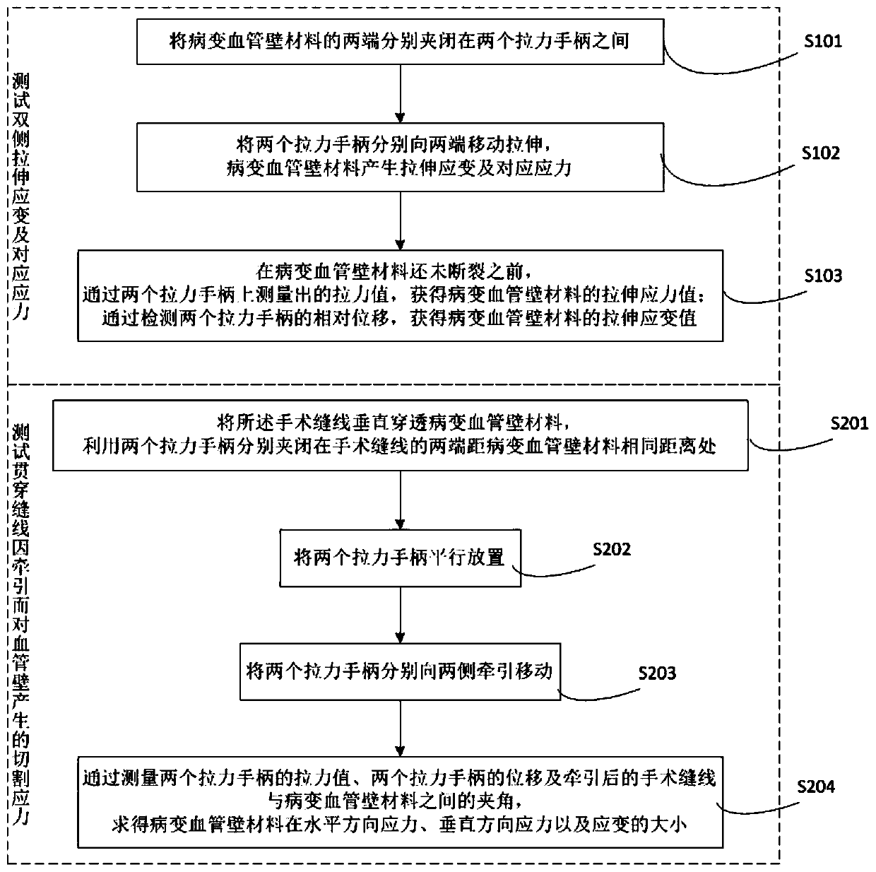 Device and method for detecting biomechanical properties of aortic dissection lesion blood vessels