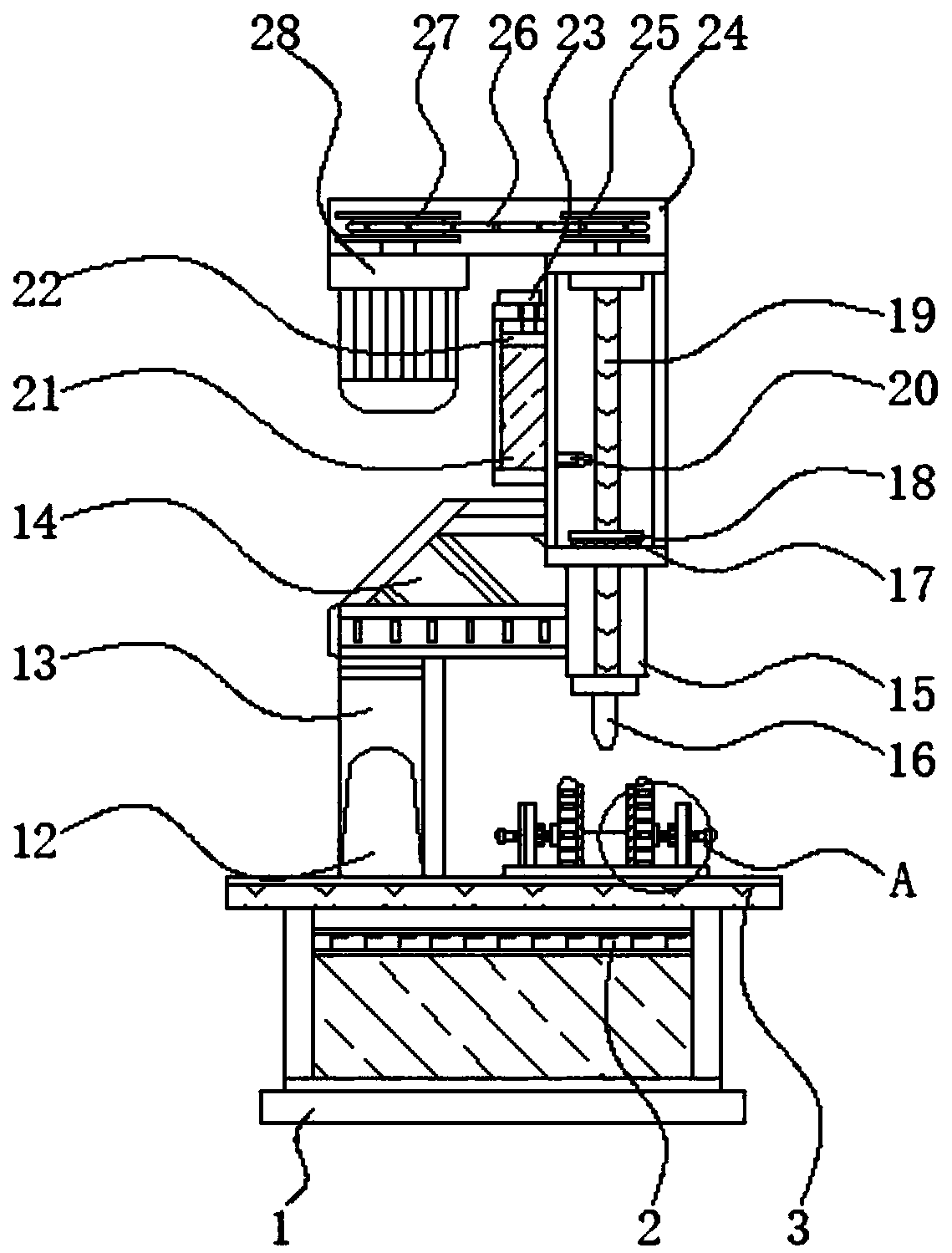 Positioning high-speed drilling and tapping machine with lubricating structure