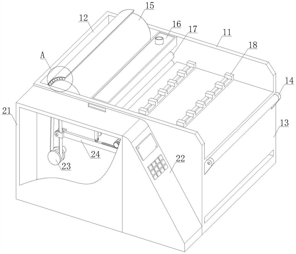 A raw foil device capable of continuous discharge for copper foil processing and its processing method