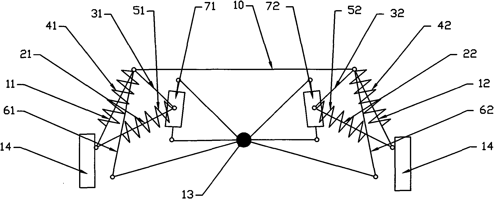 Automobile suspension system capable of generating negative-value inclination angle