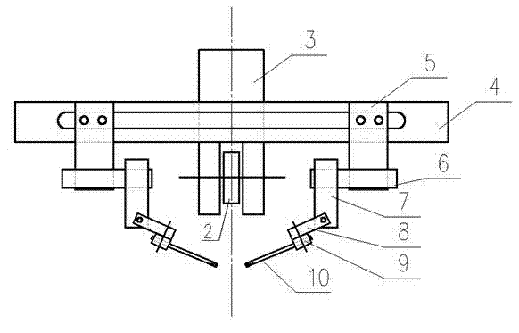 Automatic welding device for annular symmetrical fillet welds