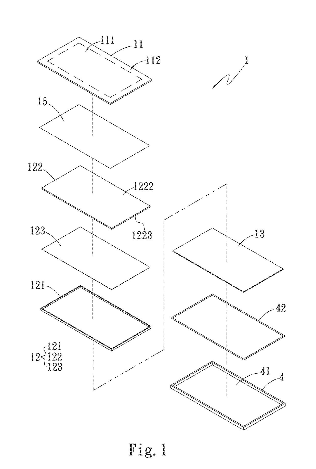 Touch display device with pressure sensor