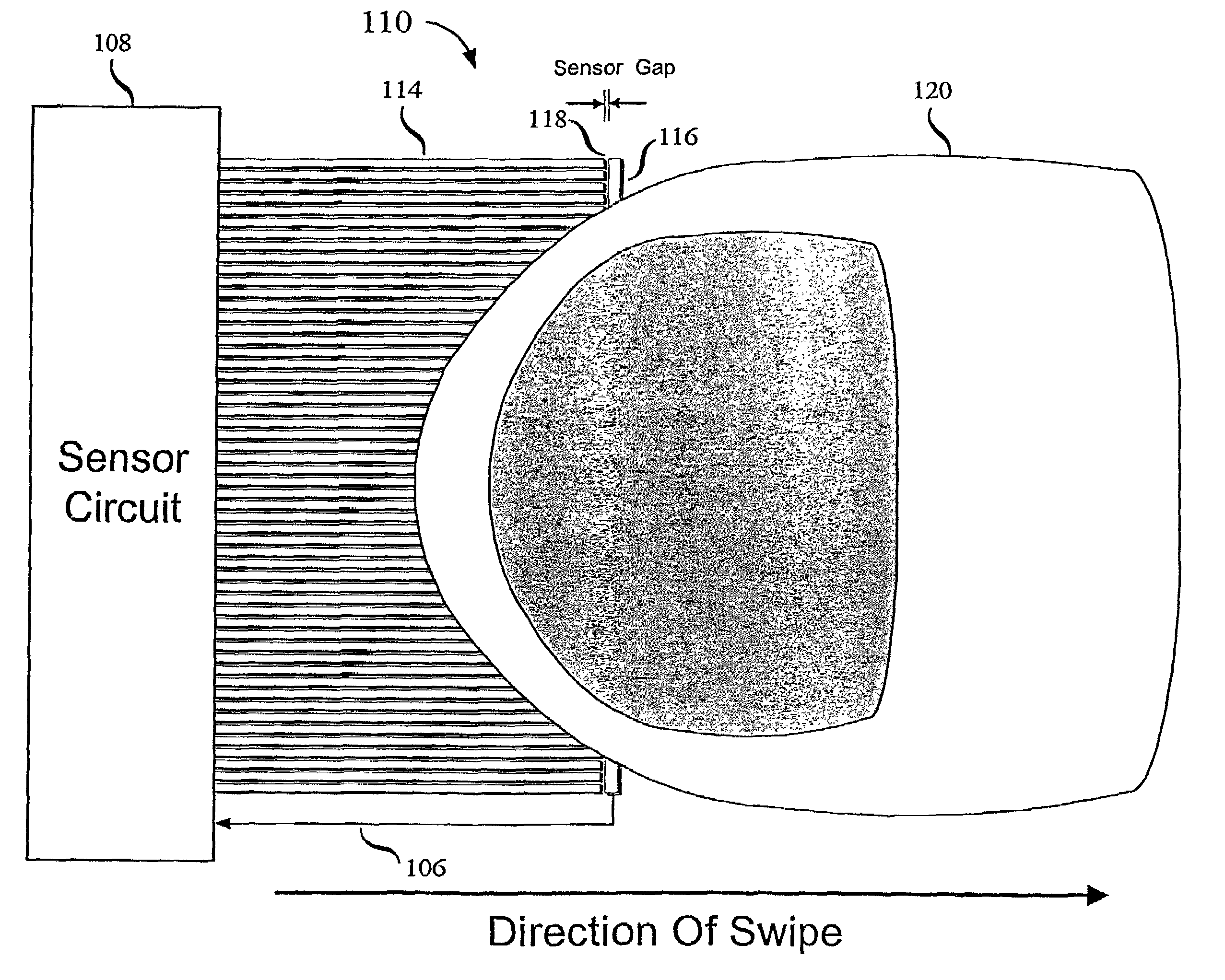 Swiped aperture capacitive fingerprint sensing systems and methods