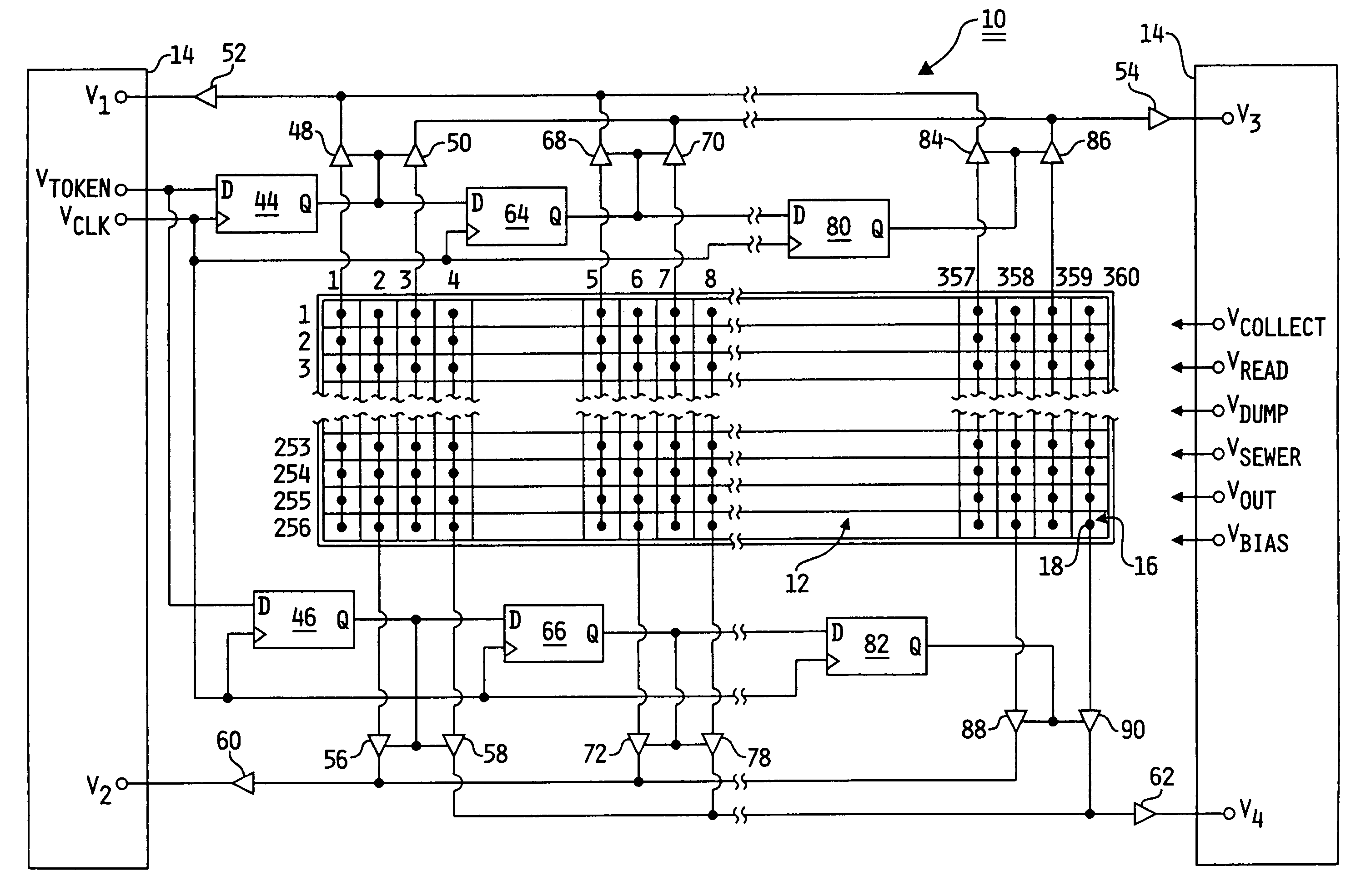 Self testing CMOS imager chip