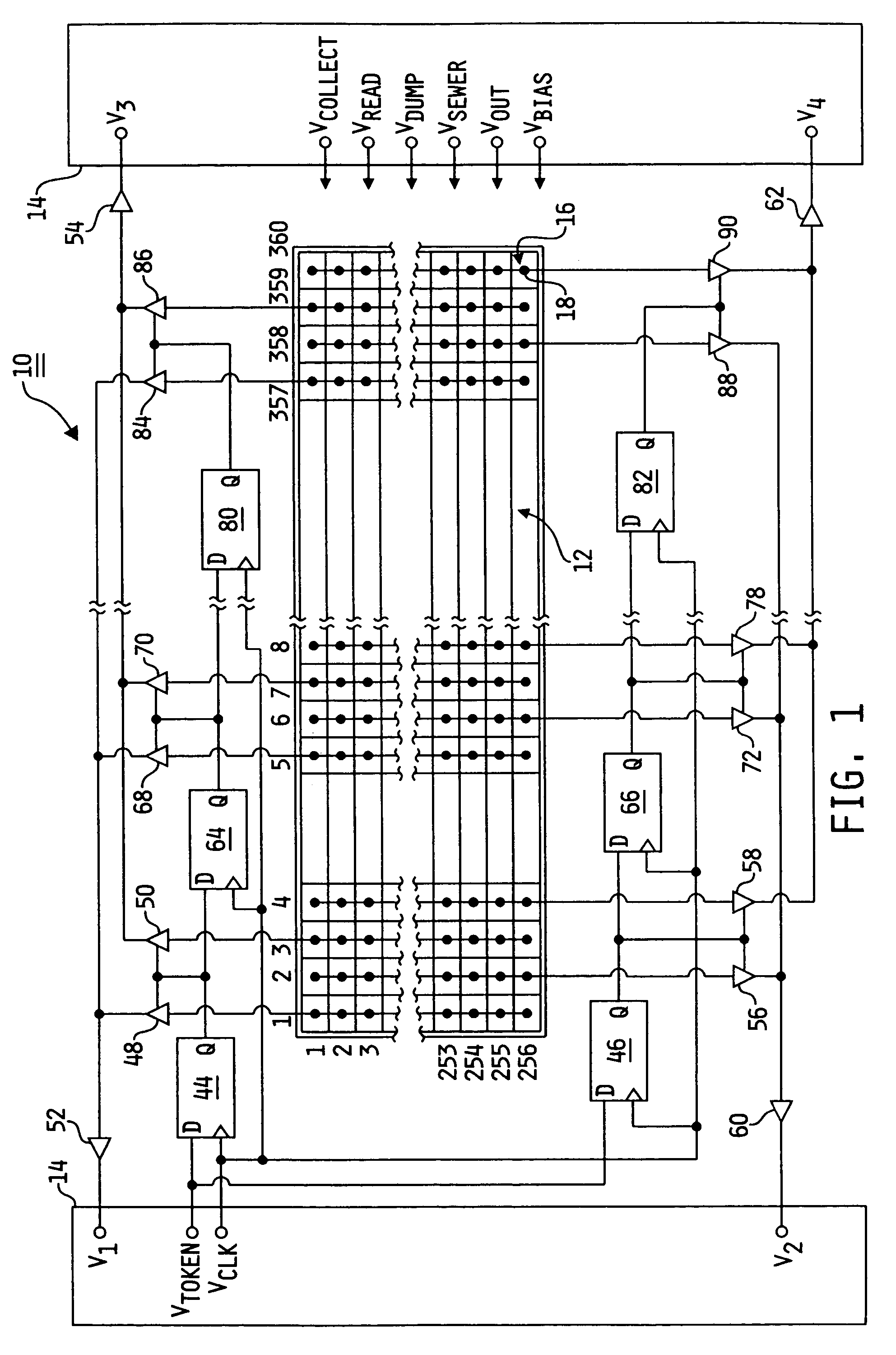 Self testing CMOS imager chip