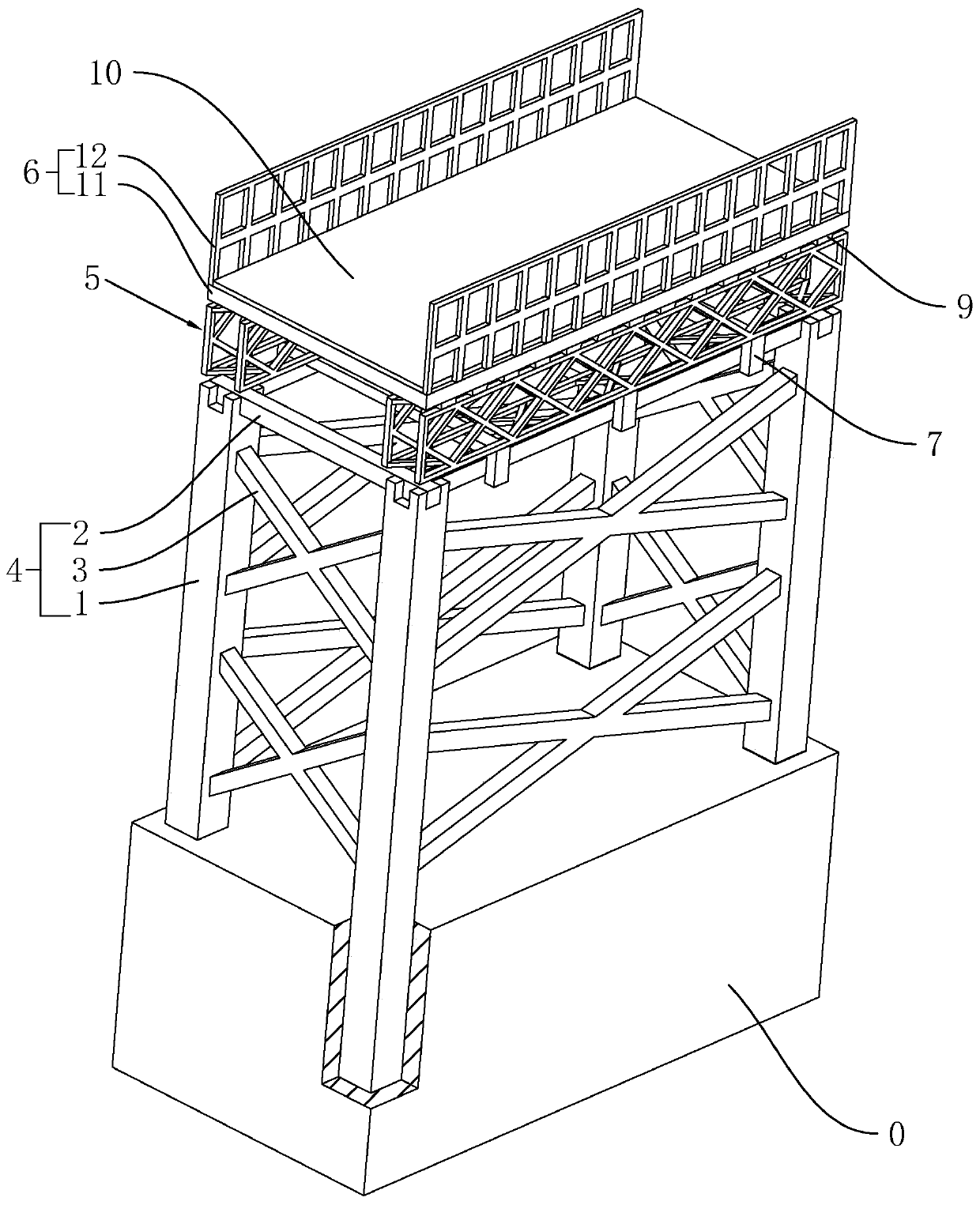 Construction method of steel trestle