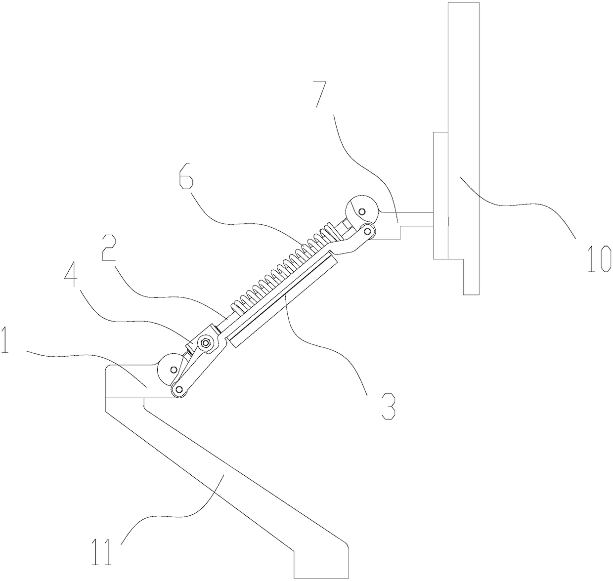 Display equipment supporting device and diasonograph provided with same