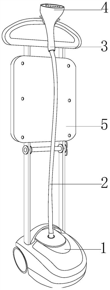 An ironing device that integrates hanging ironing and flat ironing and can pull clothes firmly under negative pressure