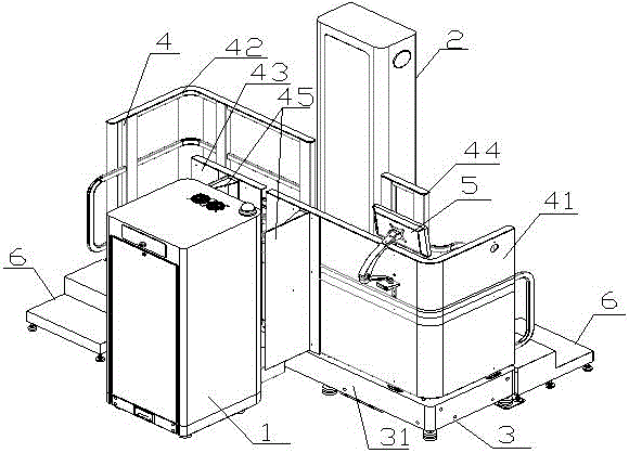 Human body safety inspection machine capable of preventing shoes from being clamped