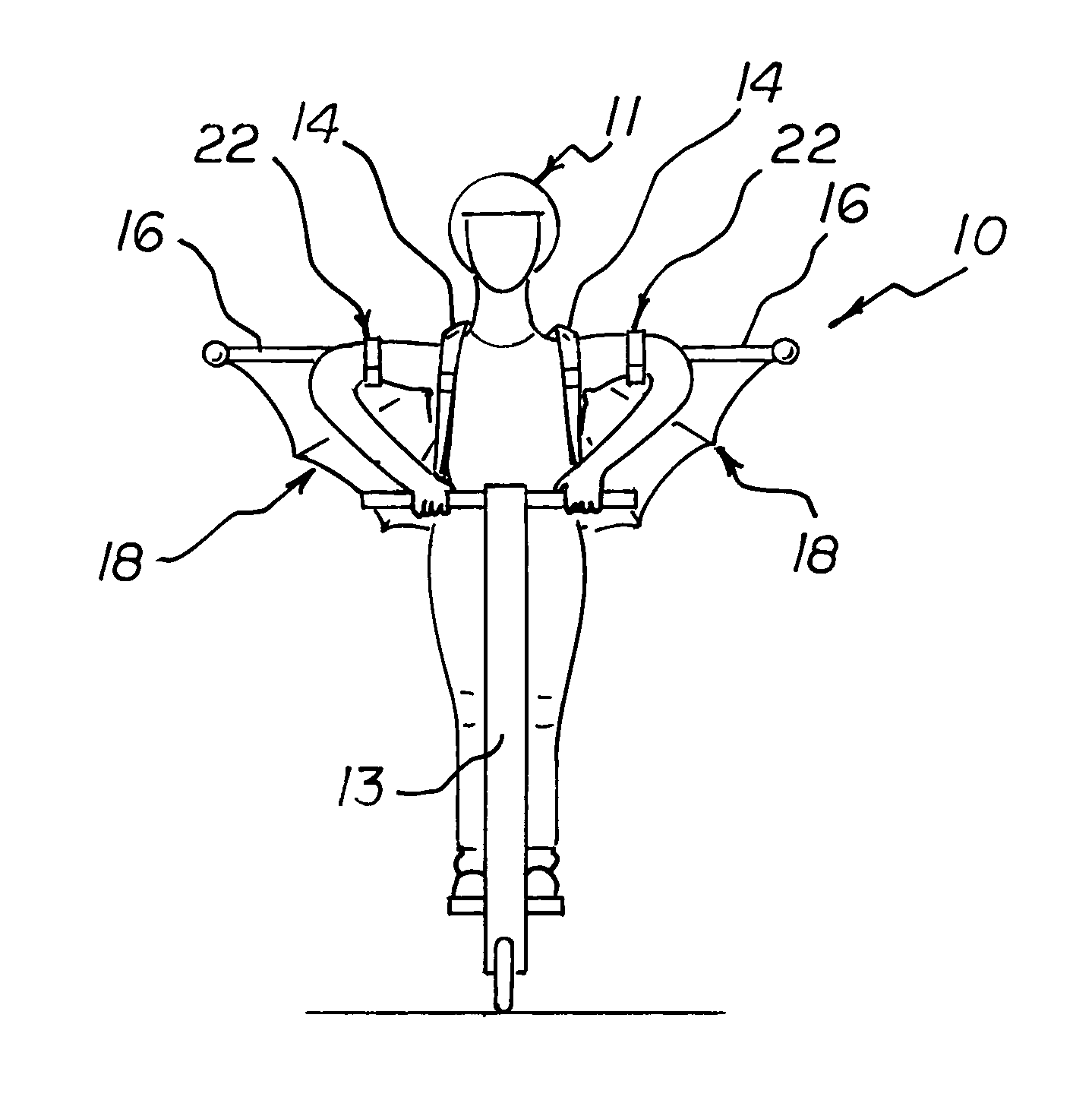 Wearable folding wing apparatus