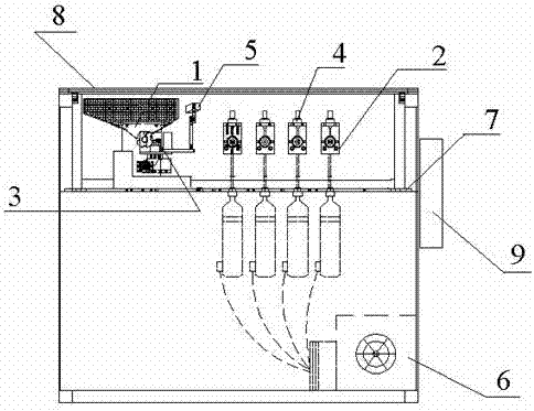 Testing device for drop rate of cigarette combustion cone