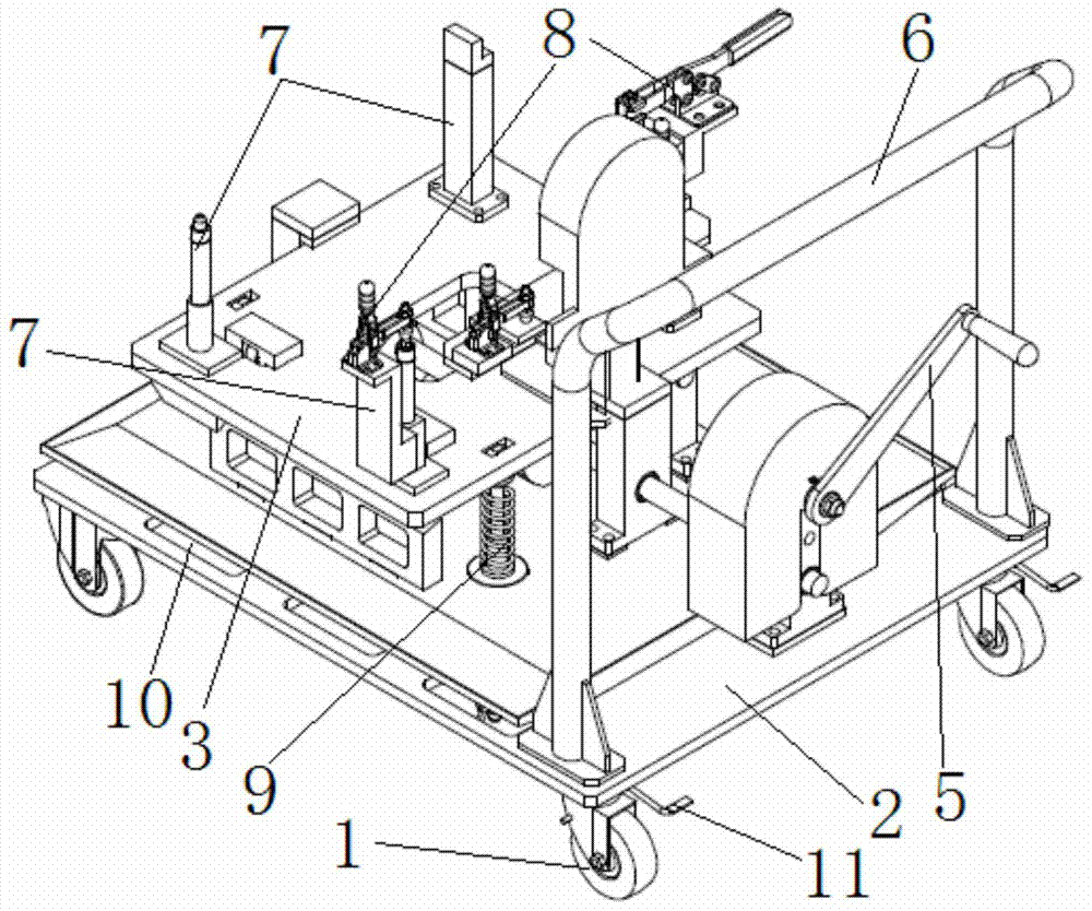 Engine docking test dolly for bench test and bench test system