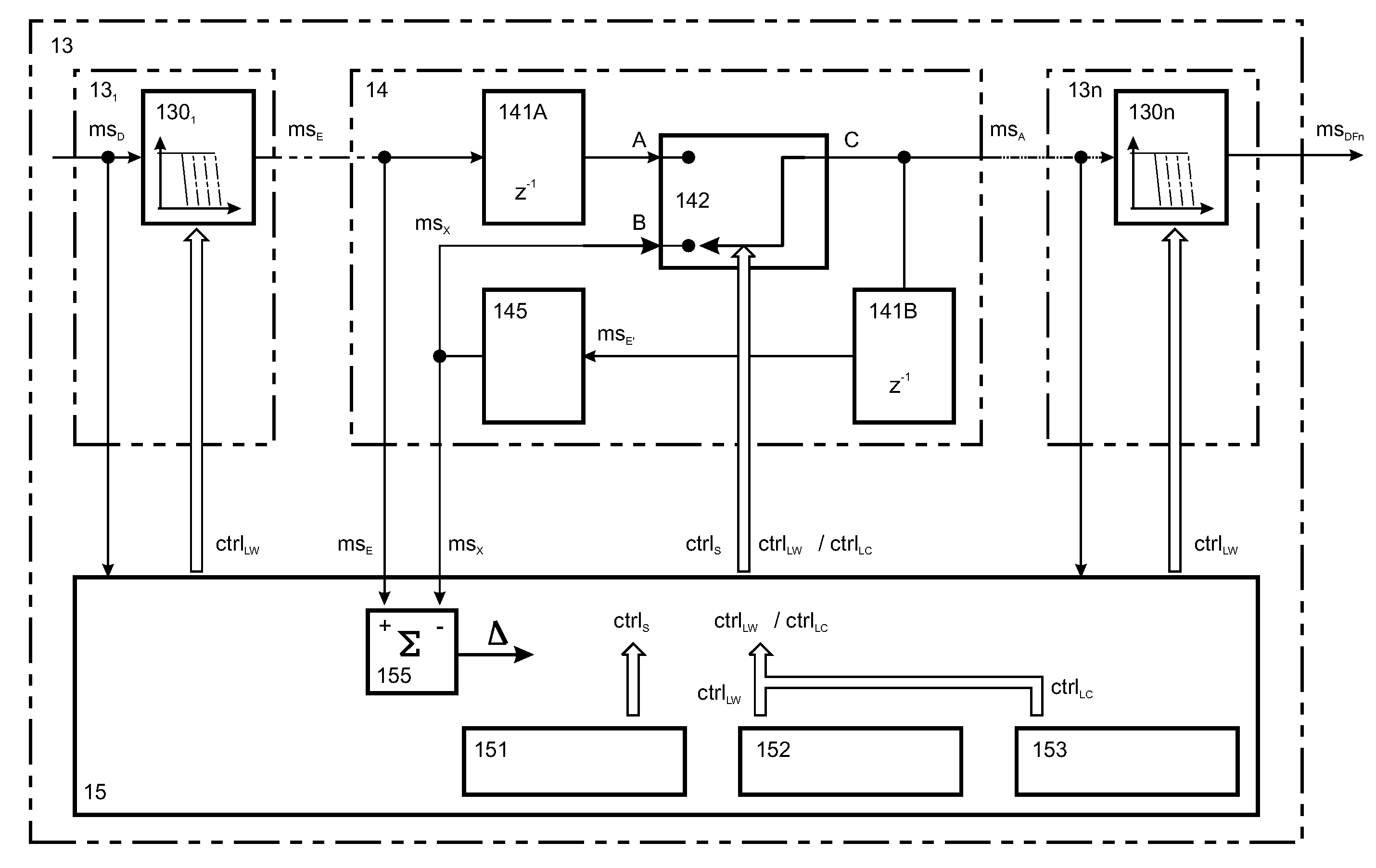 Method for processing the output signal of a measurement transducer, and force-measuring device