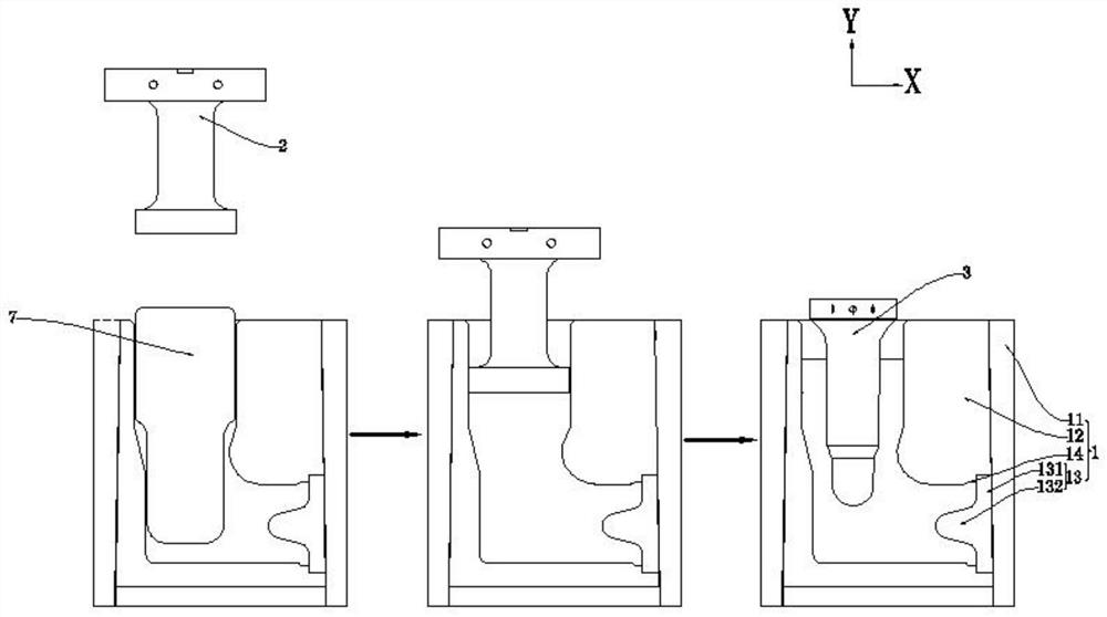 Die-forging forming die and method for ultra-large square elbow