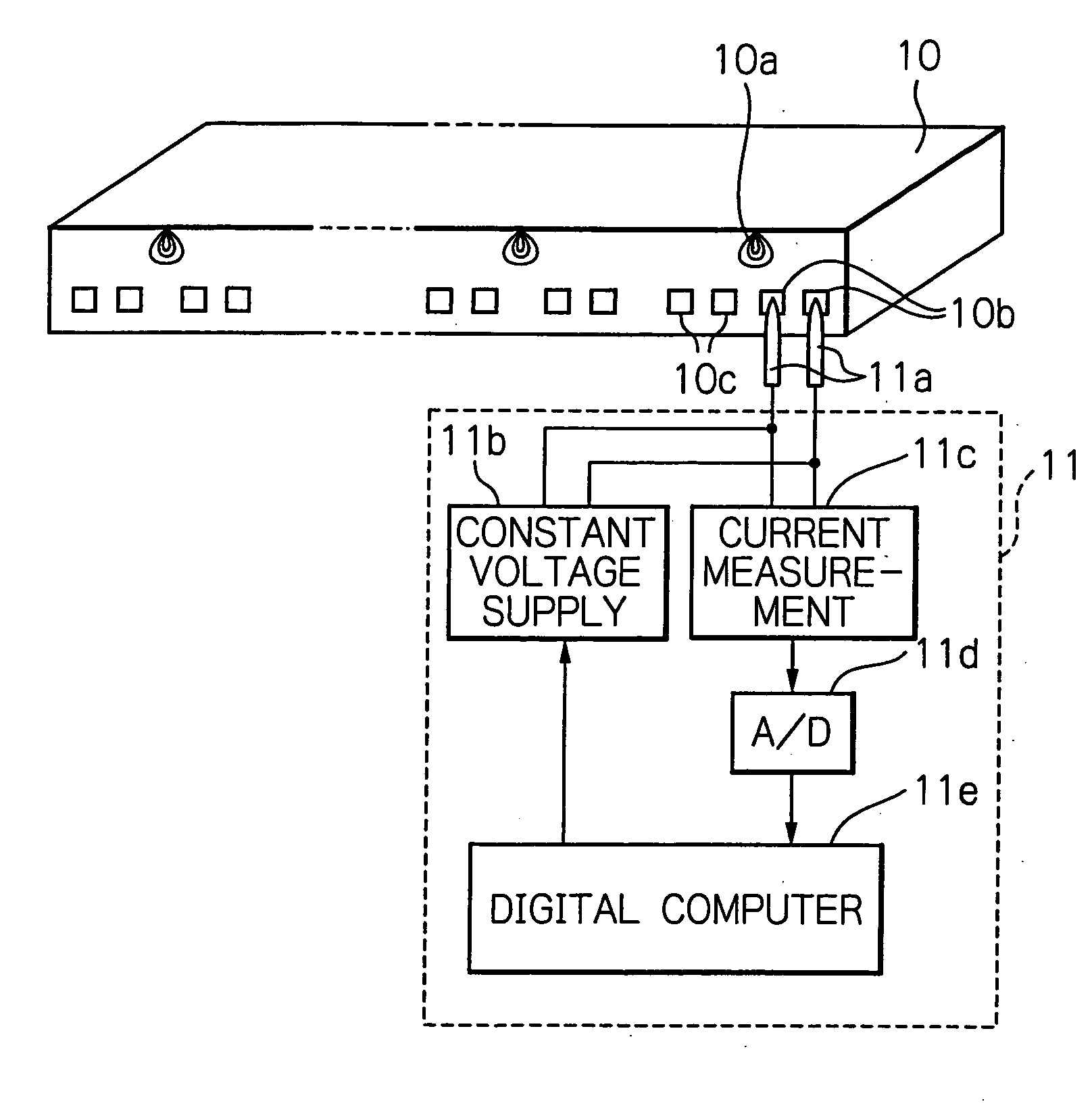 Method and apparatus for testing tunnel magnetoresistive effect element