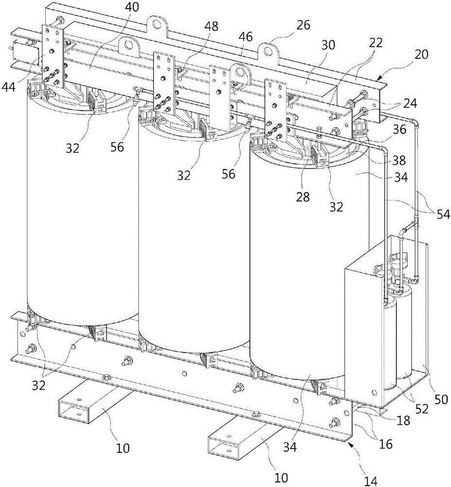 Molded transformer provided with fire extinguishing device