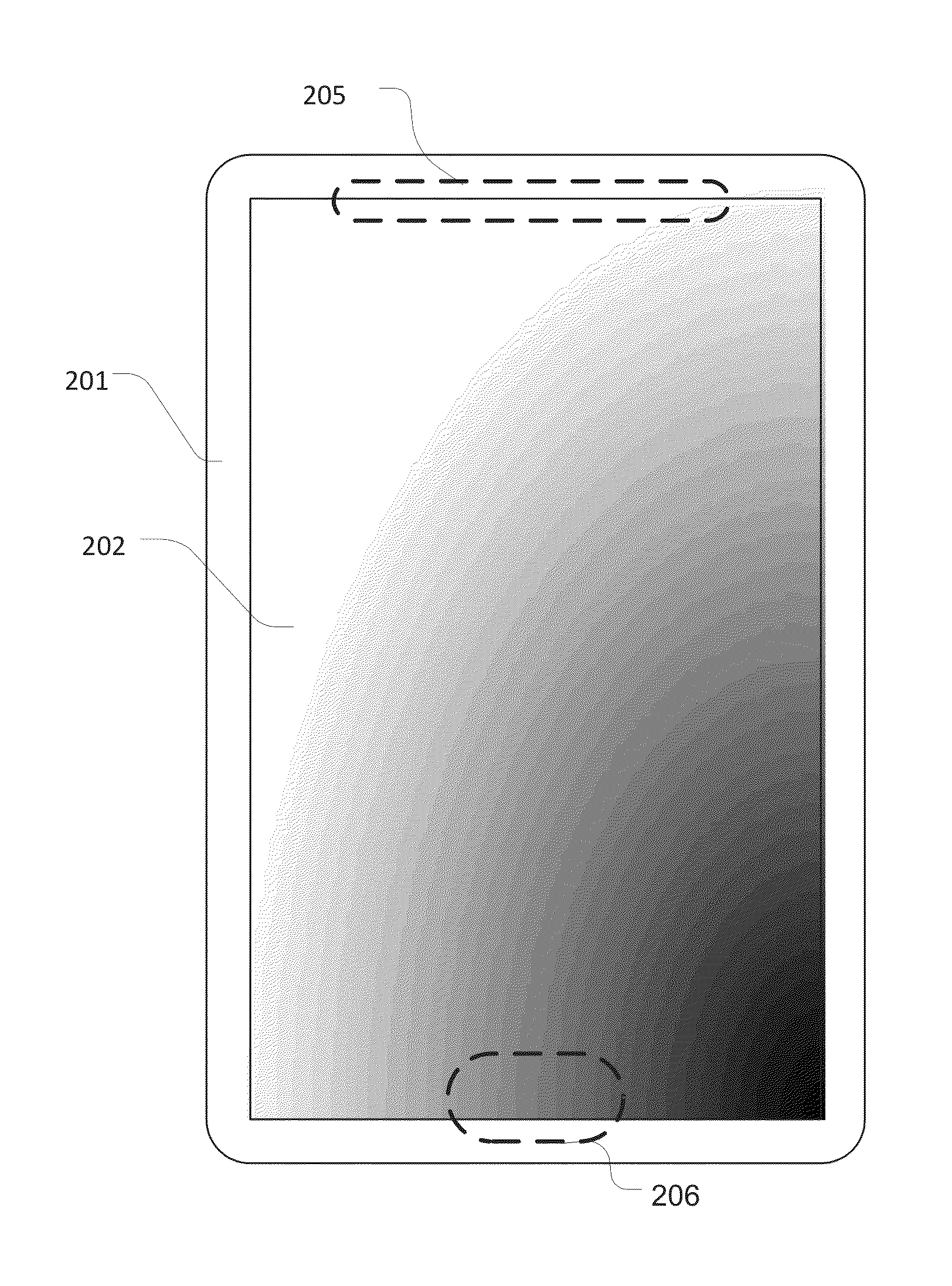 Mobile computing device with expanded display size