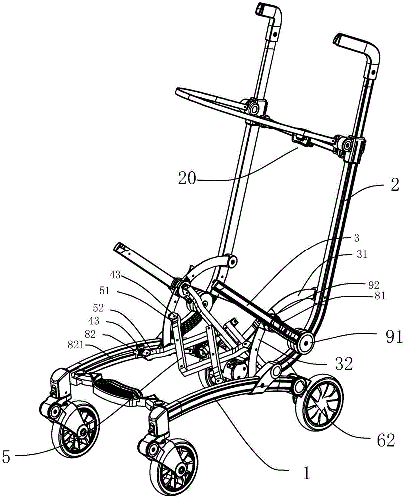 A quickly foldable stroller