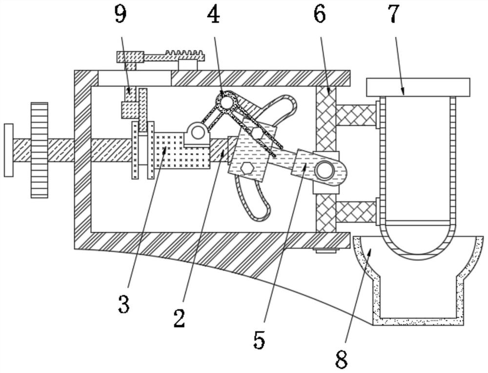 Adjustable screening device for feed raw material processing and crushing