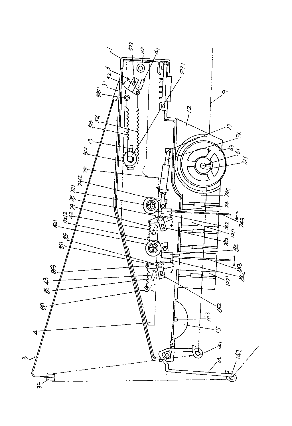 Yarn tension adjusting device of computer flat knitting machine