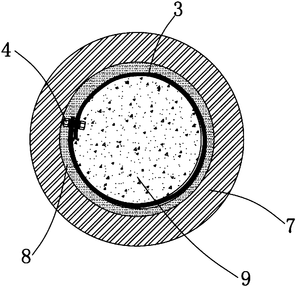 A retractable manual digging pile support structure and its construction method